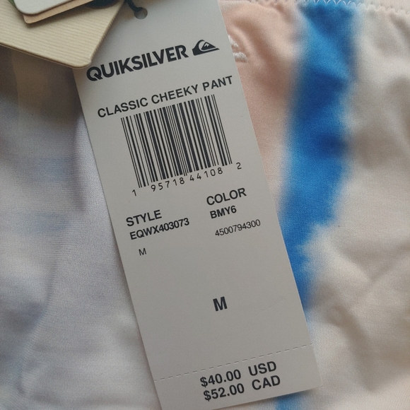 QUIKSILVER NEW Classic Cheeky Bikini Bottoms Marlin Tie-Dye Stripe - Picture 8 of 11